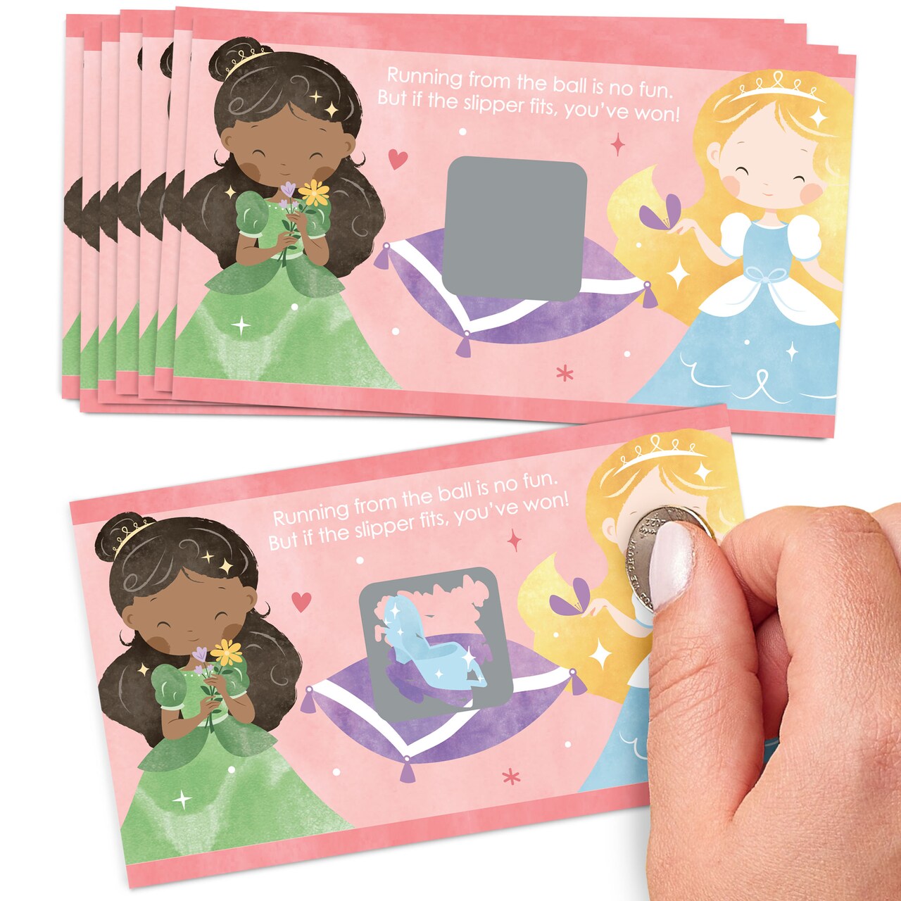 Big Dot of Happiness Princess Party Game Scratch Off Cards, Fun Party Activity for Kids, Princess Birthday Game for Girls' - 22 Count
